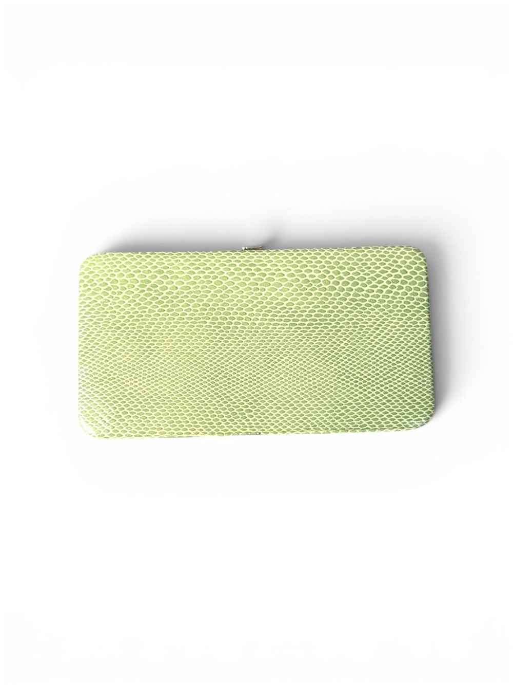 Urban Outfitters Faux Snake Skin Lime Green Clasp Wallet - Picture 2 of 3